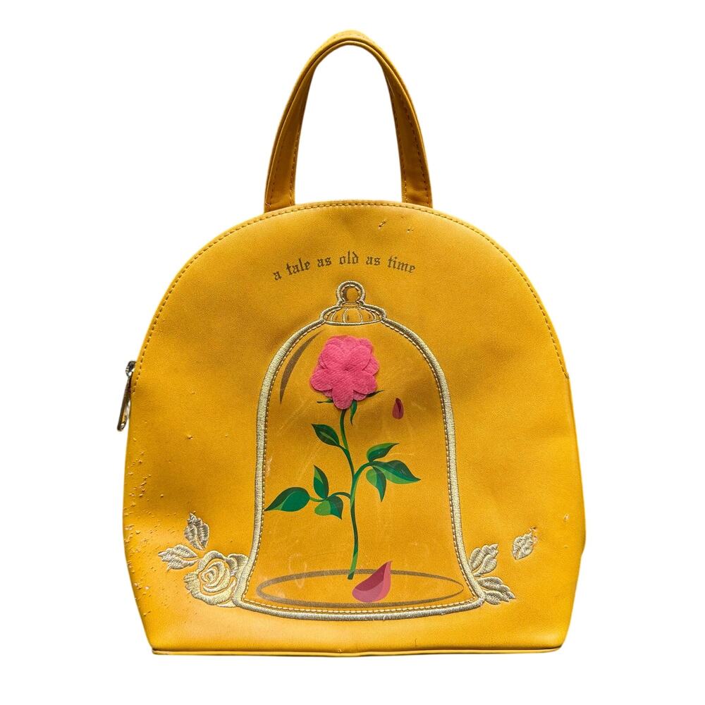 Loungefly Disney Beauty and the Beast mini backpack yellow vegan leather